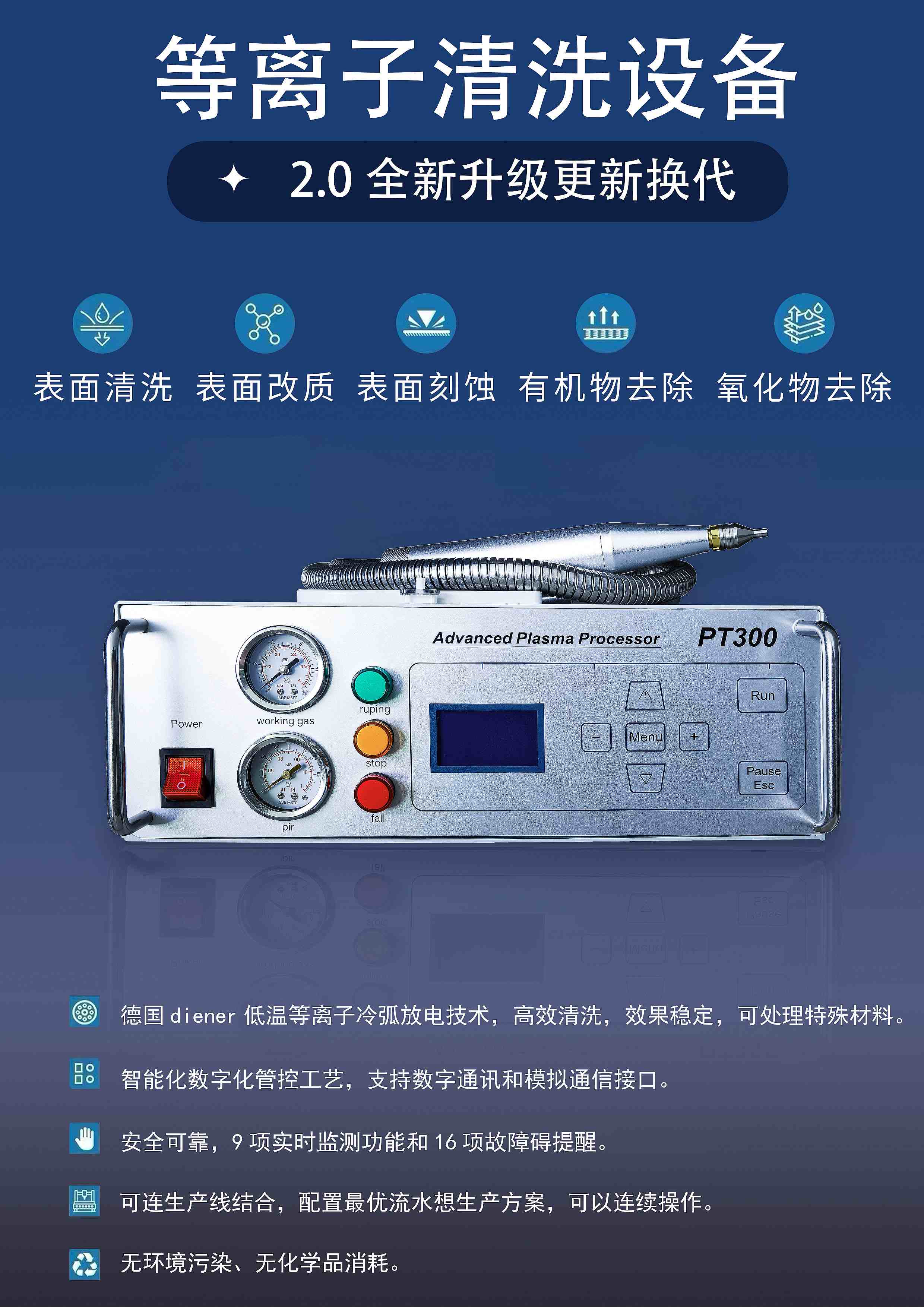 低温大气等离子清洗机PT300